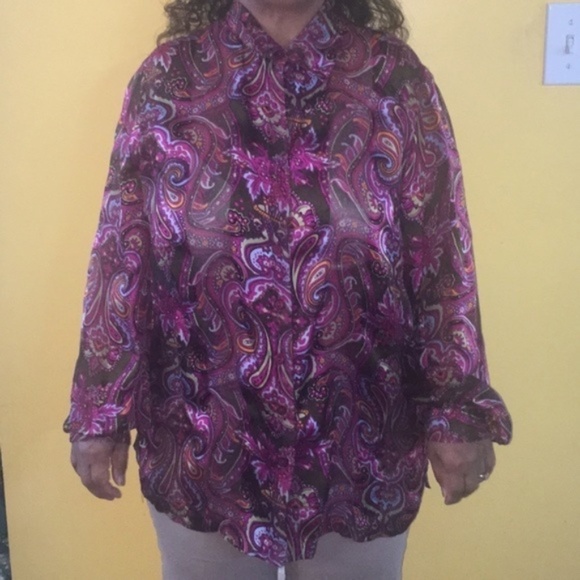 Women’s Button Down Shagadellic Blouse by Spiegel - Picture 1 of 12